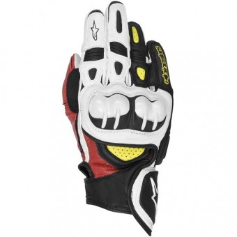 Motorradhandschuhe Alpinestars GP X Schwarz Rot Gelb Fluo Motorradhandschuhe Alpinestars GP X Schwarz Rot Gelb Fluo