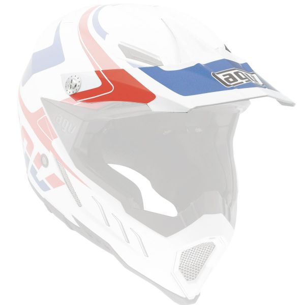 Helm-Ersatzteile AGV Helmschirm AX 8 Klassic Wei Rot Blau