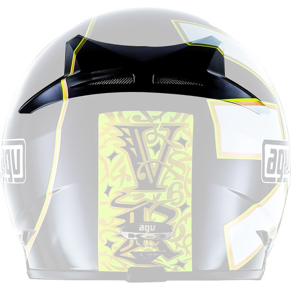 Helm-Ersatzteile AGV Belftung Oben Hinten K3 Top Gothic 46 Black