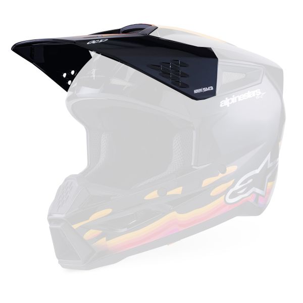 Helm-Ersatzteile Alpinestars S-M3 Force Visor Black Glossy