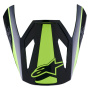 Helm-Ersatzteile Alpinestars S-M3 Heat Visor Yellow Fluo Black Glossy