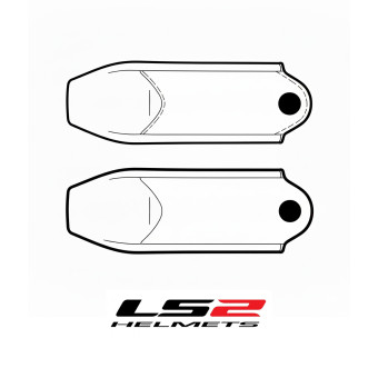 Helm-Ersatzteile LS2 Kinnriemenabdeckung Pioneer II MX702 - Fast II MX708