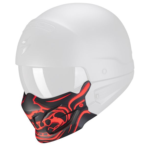 Helm-Ersatzteile Scorpion Exo Combat Evo Samurai Matt Black Red Maske