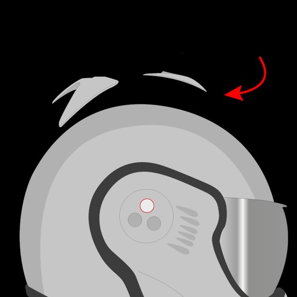 Helm-Ersatzteile Roof Boxer V8 Full Black Top Vent Helm-Ersatzteile Roof Boxer V8 Full Black Top Vent