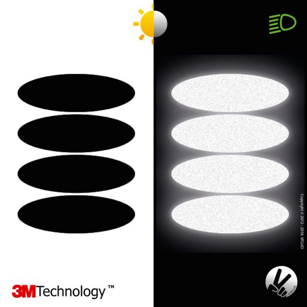 VFLUO Rreflektorstreifen Schwarz Oval