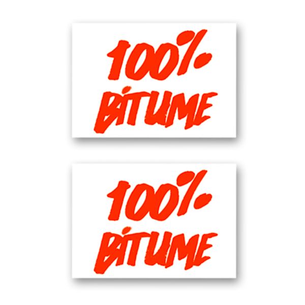 Motorrad Aufkleber Kit 100% Bitume 2 Stickers 100% Bitume 14 x 11 Fluo Orange
