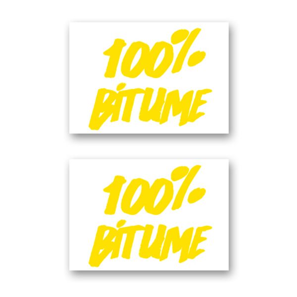 Motorrad Aufkleber Kit 100% Bitume 2 Stickers 100% Bitume 14 x 11 Yellow