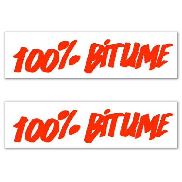 Motorrad Aufkleber Kit 100% Bitume 2 Stickers 100% Bitume 14 x 3 Fluo Orange