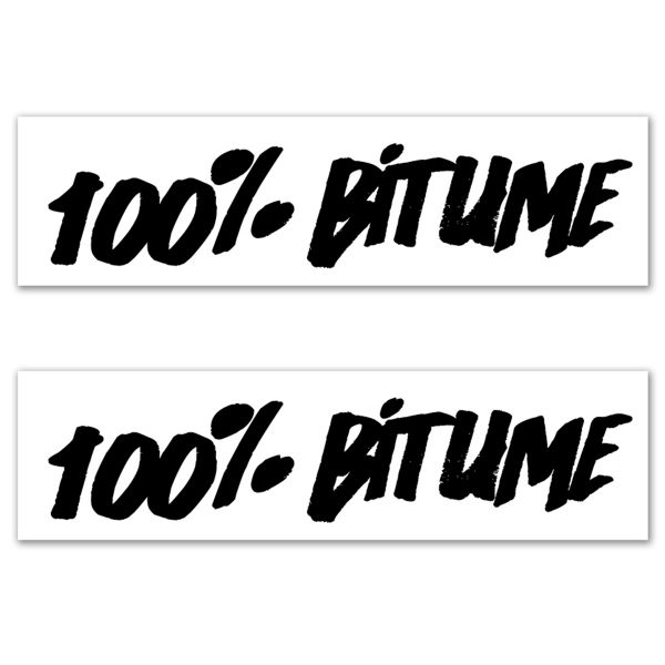 Motorrad Aufkleber Kit 100% Bitume 2 Stickers 100% Bitume 14 x 3 Black