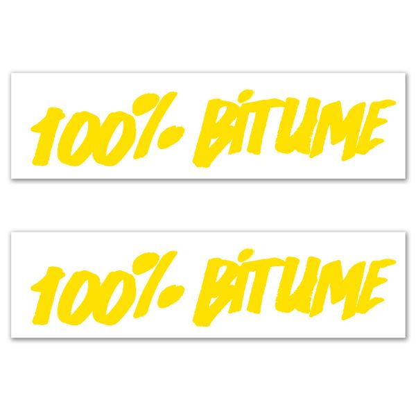 Motorrad Aufkleber Kit 100% Bitume 2 Stickers 100% Bitume 14 x 3 Yellow
