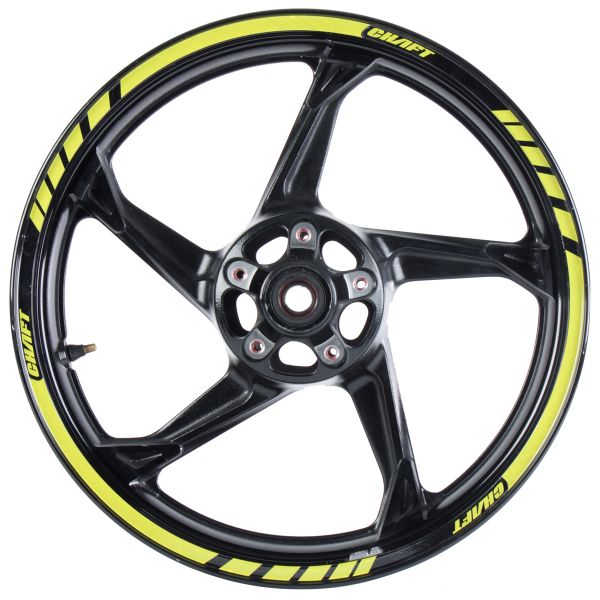 Motorrad Aufkleber Kit Chaft Felgenband Deluxe Gelb Motorrad Aufkleber Kit Chaft Felgenband Deluxe Gelb