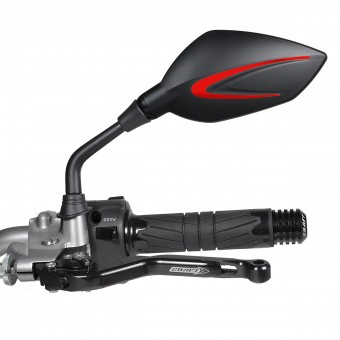 Motorrad & Roller Rückspiegel Chaft Extra Black Red Motorrad & Roller Rückspiegel Chaft Extra Black Red