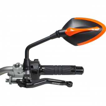 Motorrad & Roller Rckspiegel Chaft Story Matt Black Orange