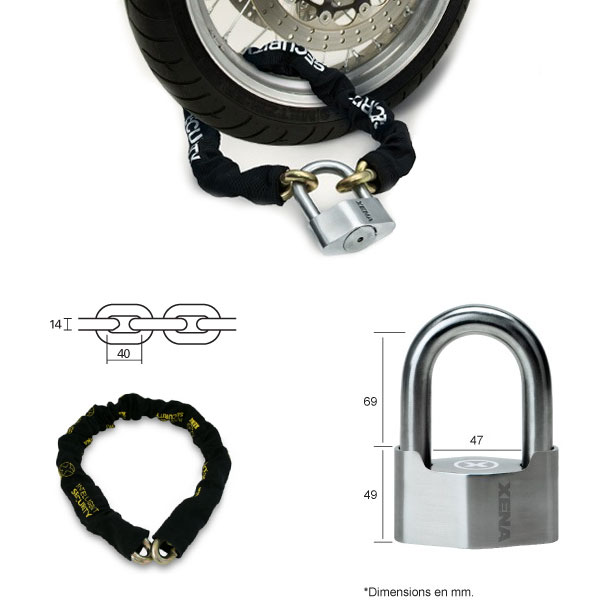 Xena Kombischloss Mini U XSU-69 SRA + Kette XC14 Zertifziert