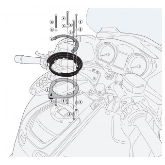 Tanktaschen Zubeh�r Givi Flansch Tanklock Tankrucksack BF47 BMW R1200RT (08-13)