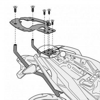 Topcase Befestigungskit Givi Träger Monolock - Monokey SR5125 BMW G310R (17-20) Topcase Befestigungskit Givi Träger Monolock - Monokey SR5125 BMW G310R (17-20)