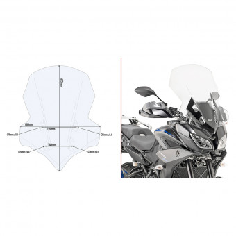 Kleine Windschutzscheibe Givi Bulle 2139DT Yamaha Tracer 900/Tracer 900GT (18-20)
