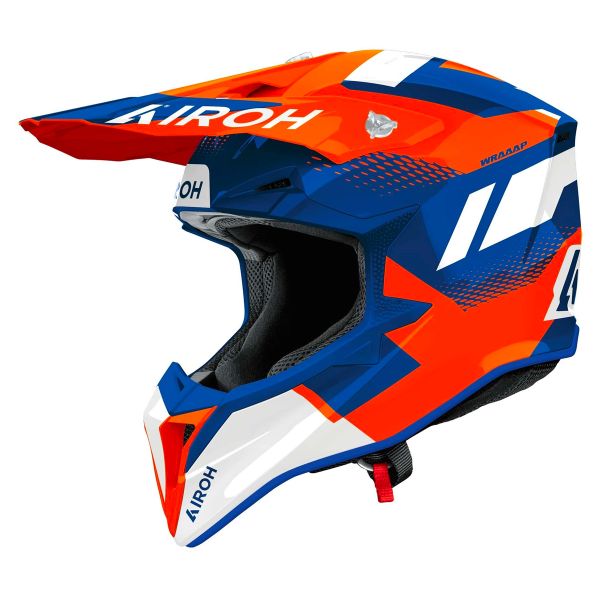 Cross Airoh Wraaap Vision Orange Blue Gloss
