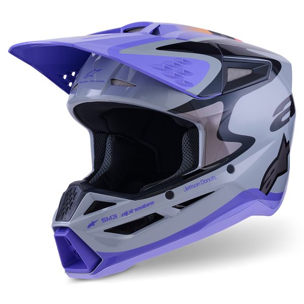 Cross Alpinestars Jettson S-M3 Gray Purple Black Glossy Cross Alpinestars Jettson S-M3 Gray Purple Black Glossy