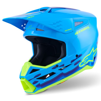 Casque Cross Alpinestars S-M3 Force Cyan Glossy Casque Cross Alpinestars S-M3 Force Cyan Glossy
