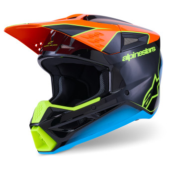 Casque Cross Alpinestars S-M3 Fray Black Orange Yellow FL G Casque Cross Alpinestars S-M3 Fray Black Orange Yellow FL G