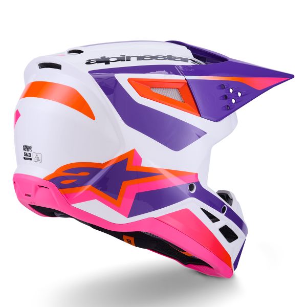 Alpinestars S-M3 Heat White Purple Pink Glossy