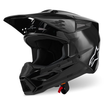 Casque Cross Alpinestars S-M3 Solid Black Glossy Casque Cross Alpinestars S-M3 Solid Black Glossy