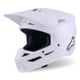Casque Cross Alpinestars S-M3 Solid White Glossy