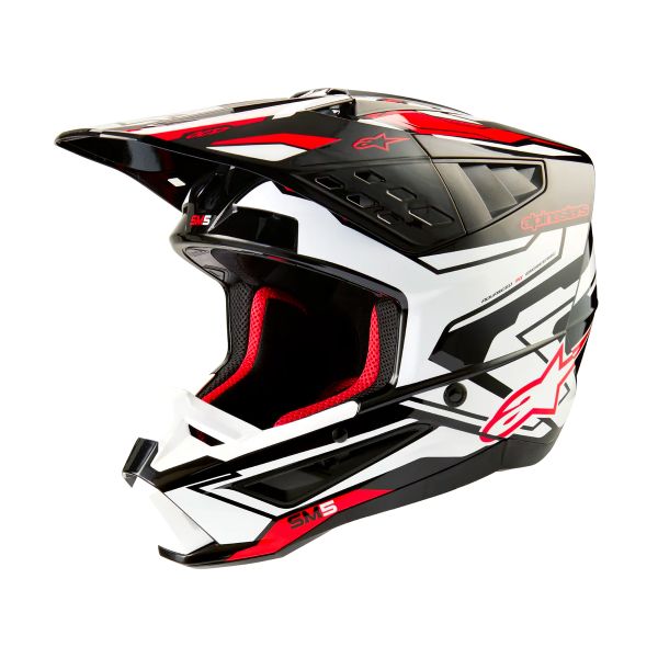 Cross Alpinestars S-M5 Action 2 Black White Bright Red Cross Alpinestars S-M5 Action 2 Black White Bright Red