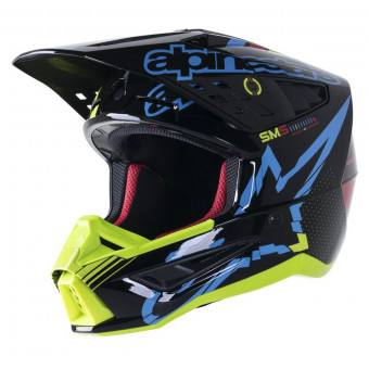 Cross Alpinestars S-M5 Action Black Cyan Yellow Fluo