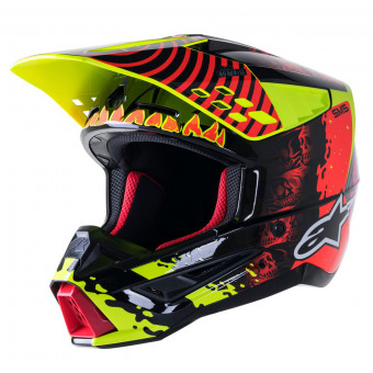 Cross Alpinestars S-M5 Solar Flare Black Red Fluo Yellow