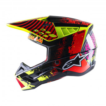 Alpinestars S-M5 Solar Flare Black Red Fluo Yellow