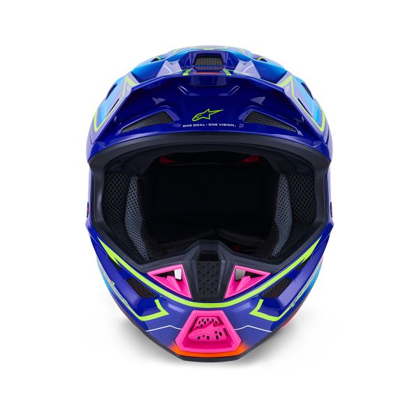 Alpinestars S-M7 Cast Blue Pink Yellow Fluo Glossy