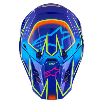 Alpinestars S-M7 Cast Blue Pink Yellow Fluo Glossy