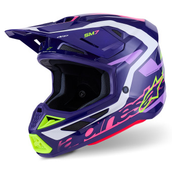 Casque Cross Alpinestars S-M7 Deed Purple Pink Glossy Casque Cross Alpinestars S-M7 Deed Purple Pink Glossy