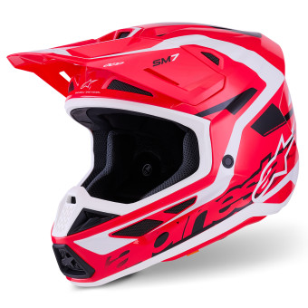 Casque Cross Alpinestars S-M7 Deed Red Black White Glossy Casque Cross Alpinestars S-M7 Deed Red Black White Glossy