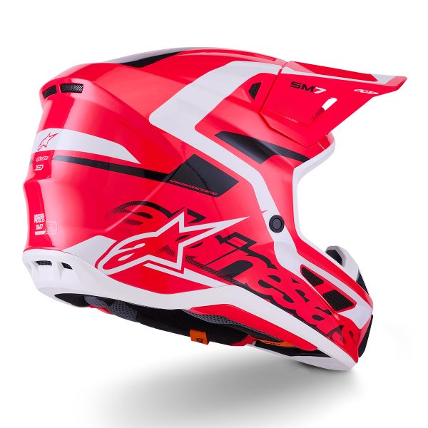Alpinestars S-M7 Deed Red Black White Glossy