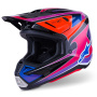 Casque Cross Alpinestars S-M7 Fuse Blue Purple Pink Glossy