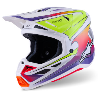 Cross Alpinestars S-M7 Fuse Wh Yellow Fluo Purple Glossy