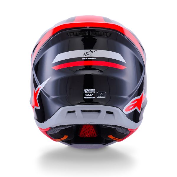 Alpinestars S-M7 Rise Black Silver Red Fluo Glossy