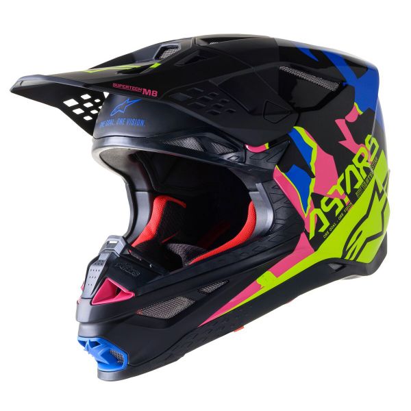 Cross Alpinestars S-M8 Echo Black Blue Yellow Pink Cross Alpinestars S-M8 Echo Black Blue Yellow Pink
