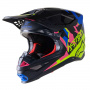 Casque Cross Alpinestars S-M8 Echo Black Blue Yellow Pink