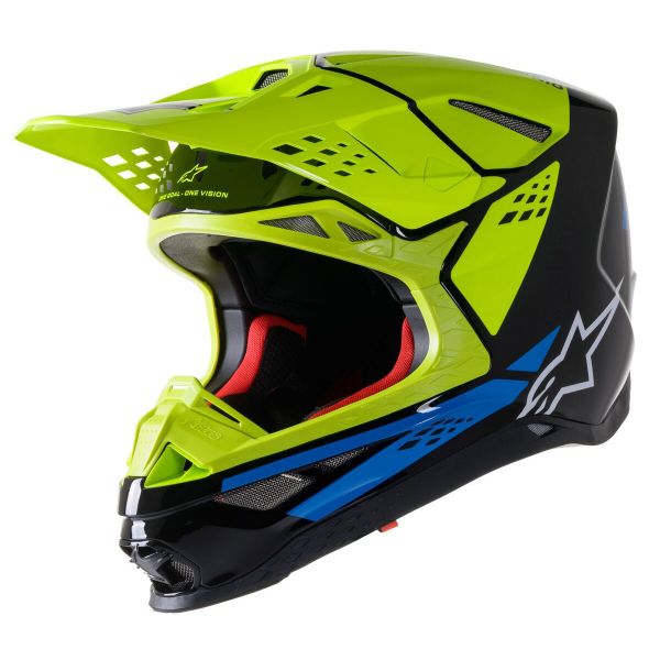 Cross Alpinestars S-M8 Factory Black Yellow Fluo Blue Cross Alpinestars S-M8 Factory Black Yellow Fluo Blue