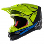 Casque Cross Alpinestars S-M8 Factory Black Yellow Fluo Blue