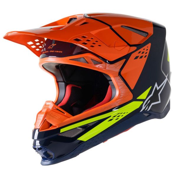 Cross Alpinestars S-M8 Factory Dark Blue Orange Yellow Fluo
