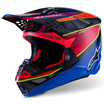 Casque Cross Alpinestars Supertech S-M10 Era Blue Red Yellow Fluo Glossy Casque Cross Alpinestars Supertech S-M10 Era Blue Red Yellow Fluo Glossy