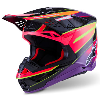 Casque Cross Alpinestars Supertech S-M10 Era Pink Violet Yellow Fluo Glossy Casque Cross Alpinestars Supertech S-M10 Era Pink Violet Yellow Fluo Glossy