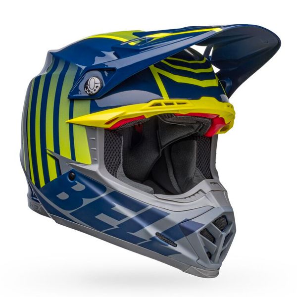 Cross Bell Moto-9S Flex Sprint Matt Dark Blue Hi-Viz Yellow