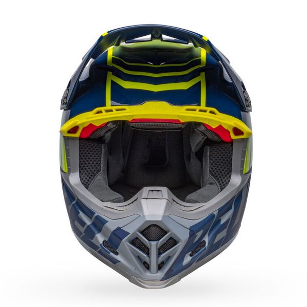 Bell Moto-9S Flex Sprint Matt Dark Blue Hi-Viz Yellow