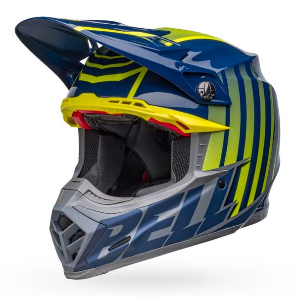 Bell Moto-9S Flex Sprint Matt Dark Blue Hi-Viz Yellow